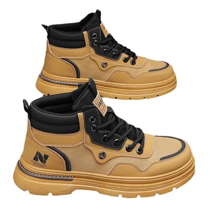 Autumn and Winter Mid-help Martin Boots Tooling Locomotive Shoes Versatile Casual Shoes Outdoor Men's Boots