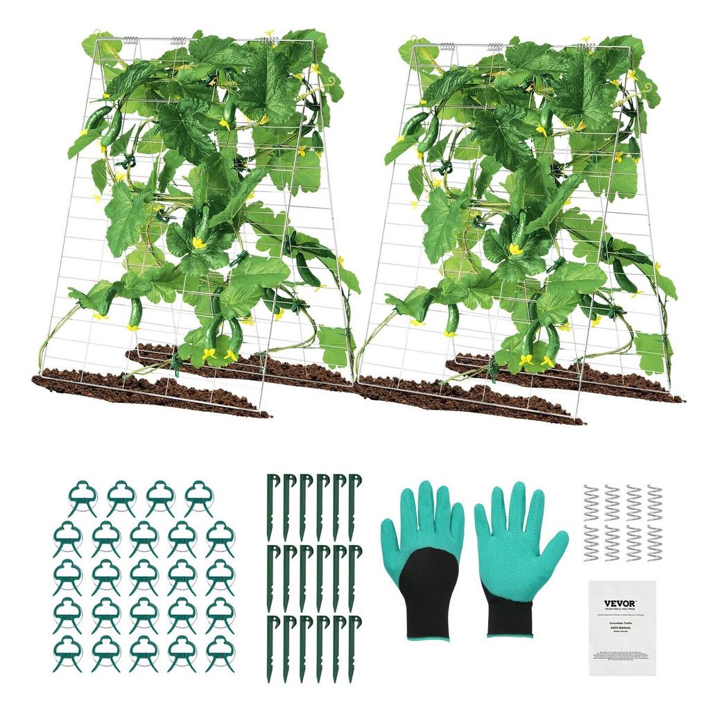 A-Frame Cucumber Trellis 35" x 55" Foldable Metal Garden Trellis