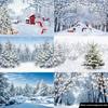 B03B-210X150cm Winter Snow Background Cloth Snowflake Christmas Tree Glitter White Forest Party Photography Backdrops