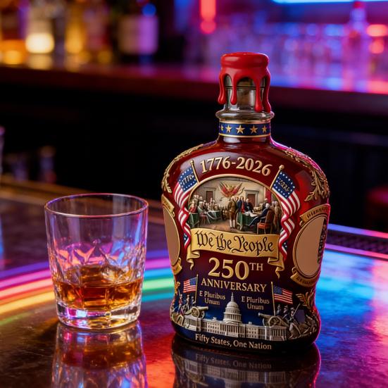ONS. 250ste Verjaardag Herdenkings Whiskeyfles Wij Het Volk 1776-2026 Glazen Karaffen Onafhankelijkheidsdag Patriottisch Cadeau voor Sterke Drank Bourbon Wijn