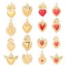 6Pcs Stainless Steel 18K Gold Plated Heart Charms for DIY Pendant Necklace Earrings Jewelry Findings Accessories