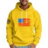 Men's Loose Flag Printed Hooded Sweatshirt Men's Casual Fashion Sports Sweatshirt
