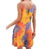 IHUASU Summer Women's Sleeveless U-Neck Pocket Tie-dye Printed Tank Top Halter Dress