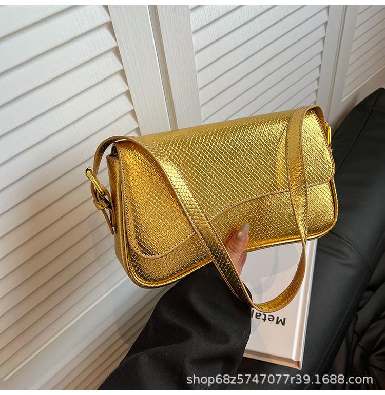 Premium snake pattern underarm small bag women's 2025 new fashion light luxury shoulder bag French niche commuter women's bag