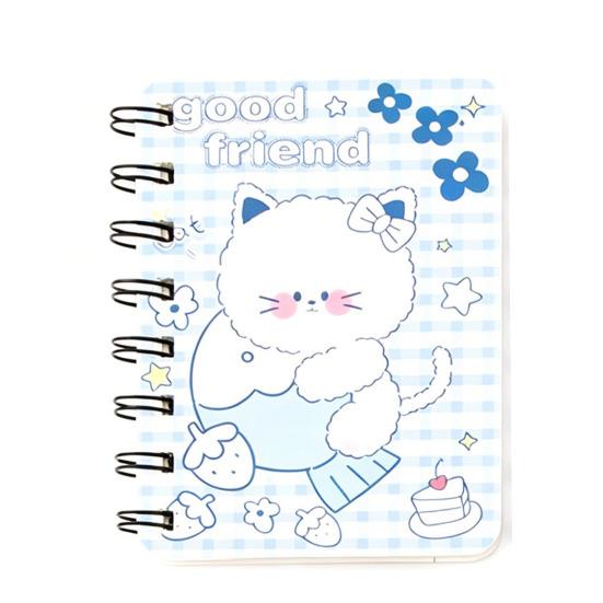 Mini Cartoon Spiral Notebook, 80 Pages Pocket Notebook, Portable Smooth Page Turning Journal for Study Notes