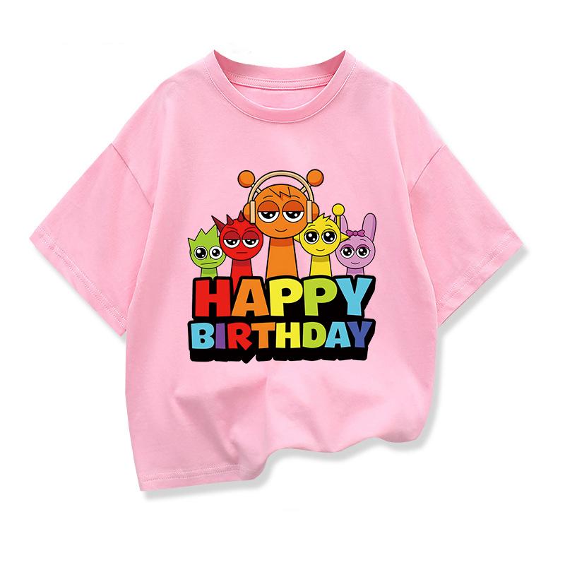 Funny Sprunki Graphic Tshirts Boys Girls Summer Short Sleeve Tees Kids Cartoon Casual Loose Tees Childrens Birthday Gift
