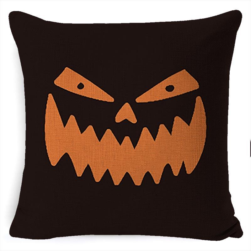 New Halloween Pumpkin Lumbar Pillow Printed Pillow Linen Pillow Cover Cushion Cover Decoration
