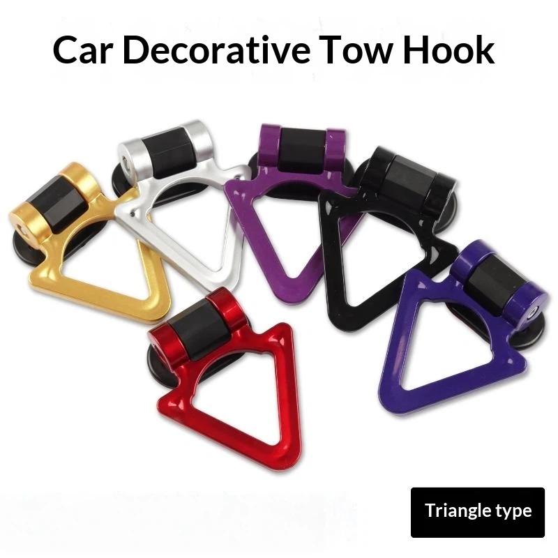 Car Decorative Tow Hook Triangle Shape Self Adhesive Bumper Tow Hook Plastic Hook For Vehicle Exterior Decoration Modification