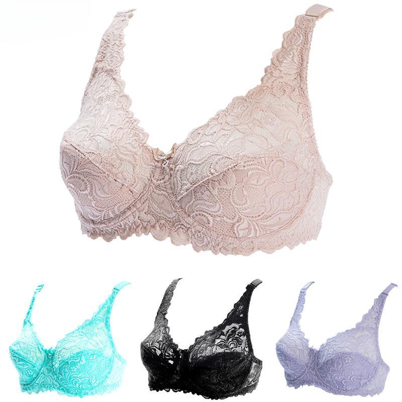 Dámská podprsenka Průhledná Ultratenká Braletka Plus Size Spodní prádlo Krajková Podprsenka
