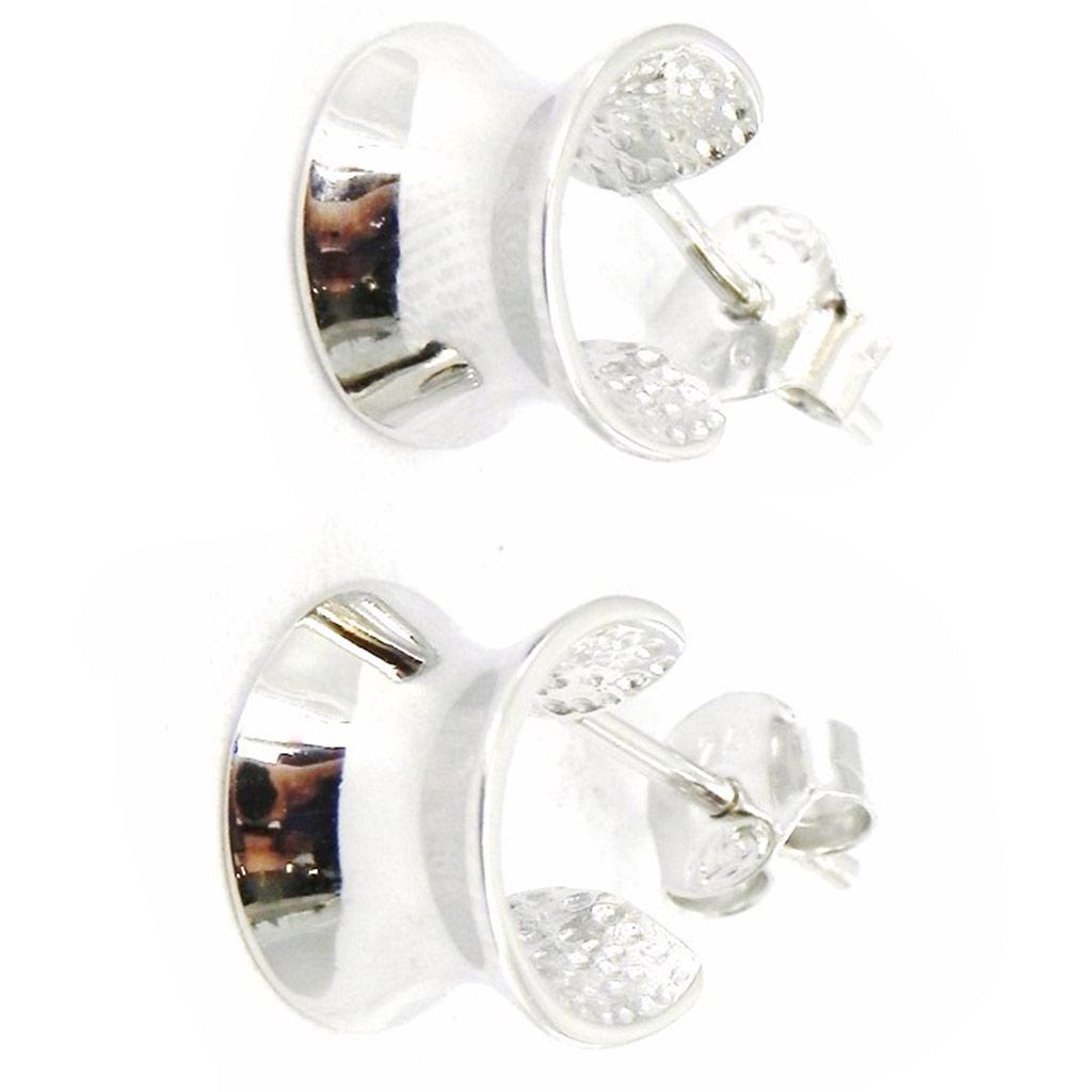 Les Trésors De Lily [I4227] - Silver Hoop Earrings 'Choréographie' (rhodium-plated) - 7x8 Mm