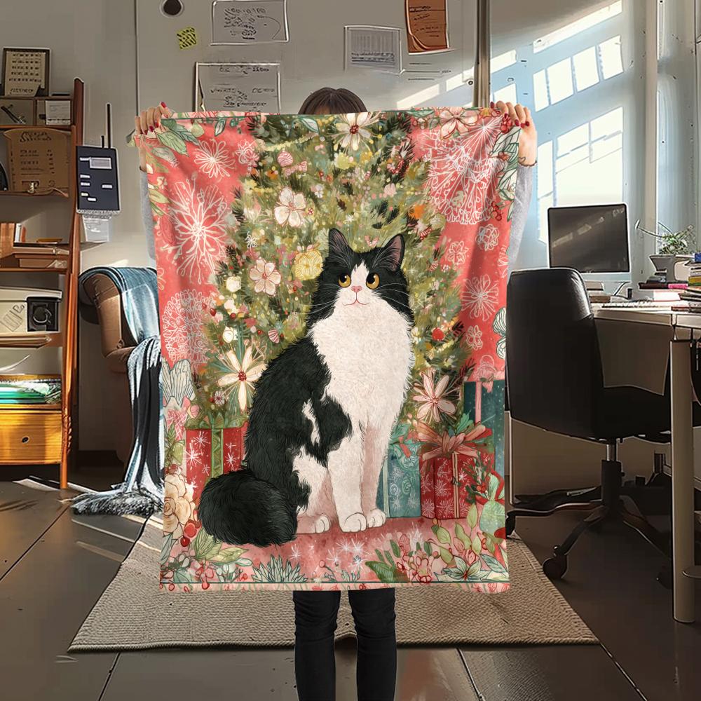 Beautiful Calico Cat,pattern Flannel Blanket, High Quality Comfortable for All Seasons, Home Decor, Warmth and Comfort, Perfect for Gifts.