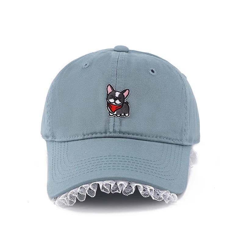 Dopamine Cartoon Small Animal Lace Cowboy Baseball Cap Female Cap Showing Face Small Versatile Hat
