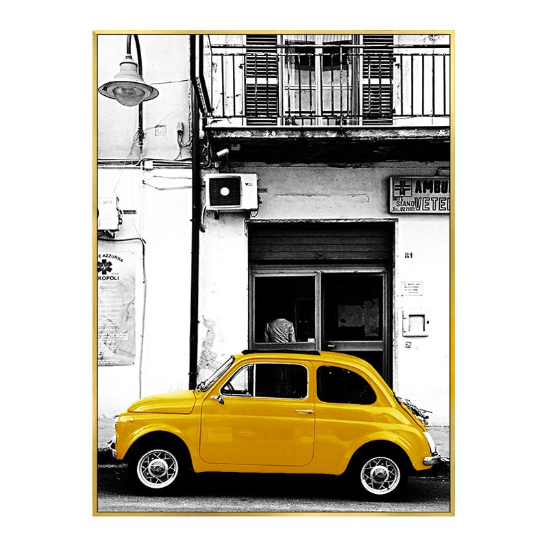 

Сучасний чорно-білий туристичний плакат Жовті повітряні кулі Пейзаж Декоративні картини Nordic Canvas Wall Art Pictures Home Decor Room 21x30cm No Framed