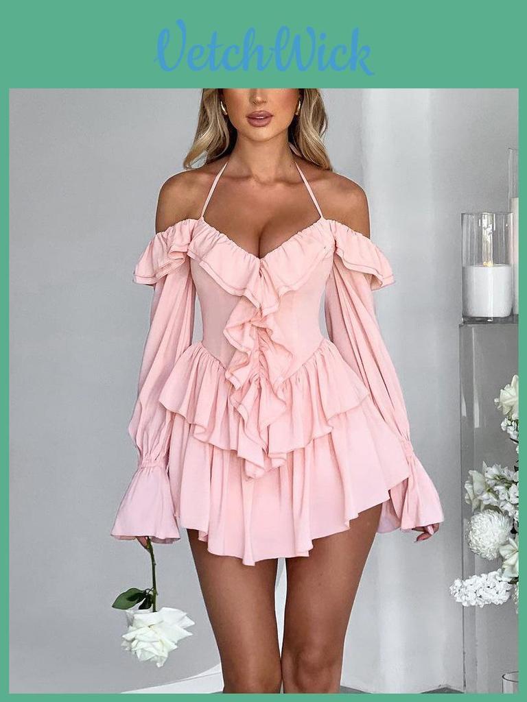 European Style Womens Summer Jumpsuit With Ruffle Long Sleeves And High Waist For Streetwear Fashion