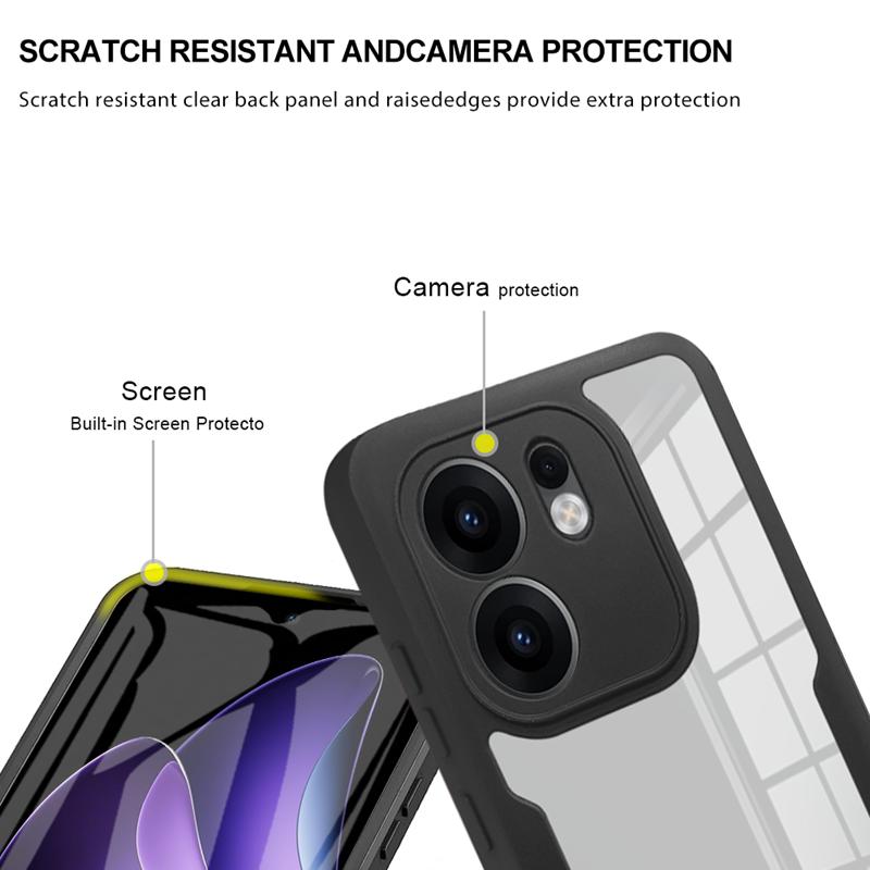 For OPPO Reno 13F Case 360 Full Protect Phone Cover For Reno 13F 13 F Reno13F Clear Screen With Silicone Bumper Funda