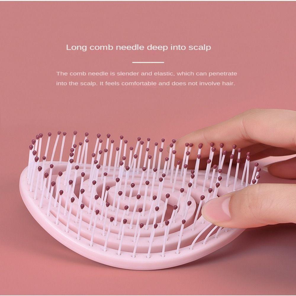 Hanging Hole Solid Color Hair Brush Mosquito Coil  Shape Scalp Massage Comb  Hair Accessories