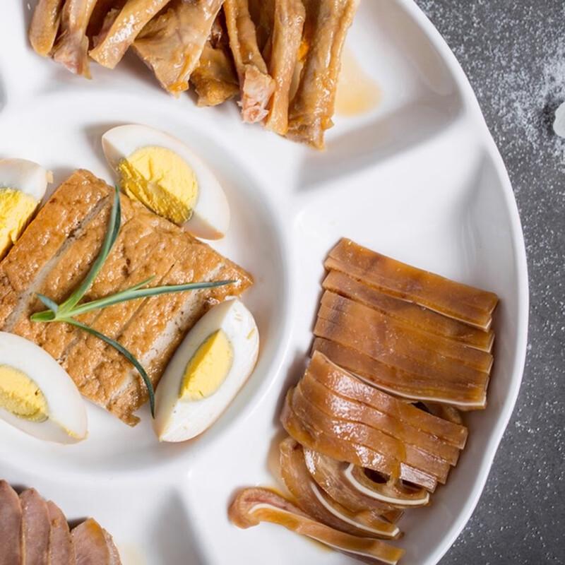 Square Ceramic Five-Compartment Serving Platter