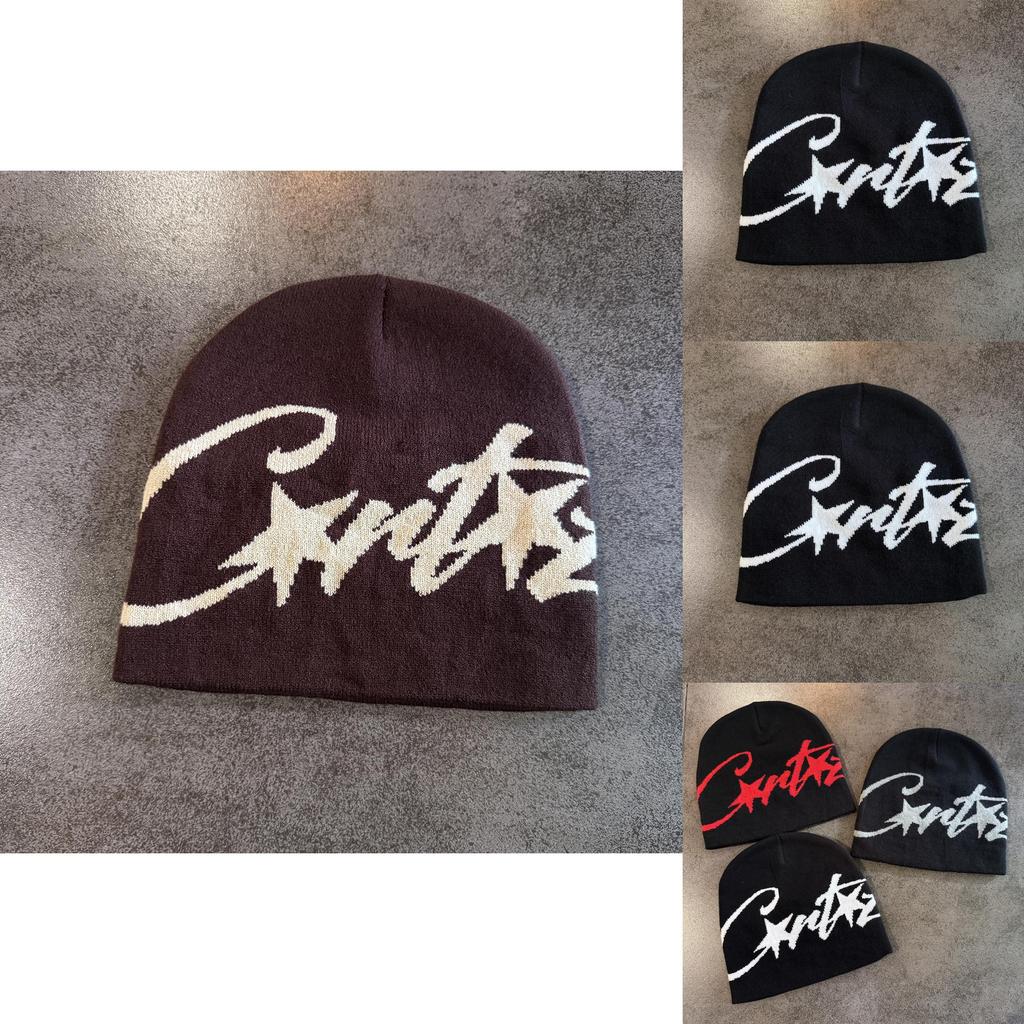 Hip Hop Style Star Pattern Beanie Knitted Cap With Acrylic Fabric And No Brim Design For Fall And Winter Wear