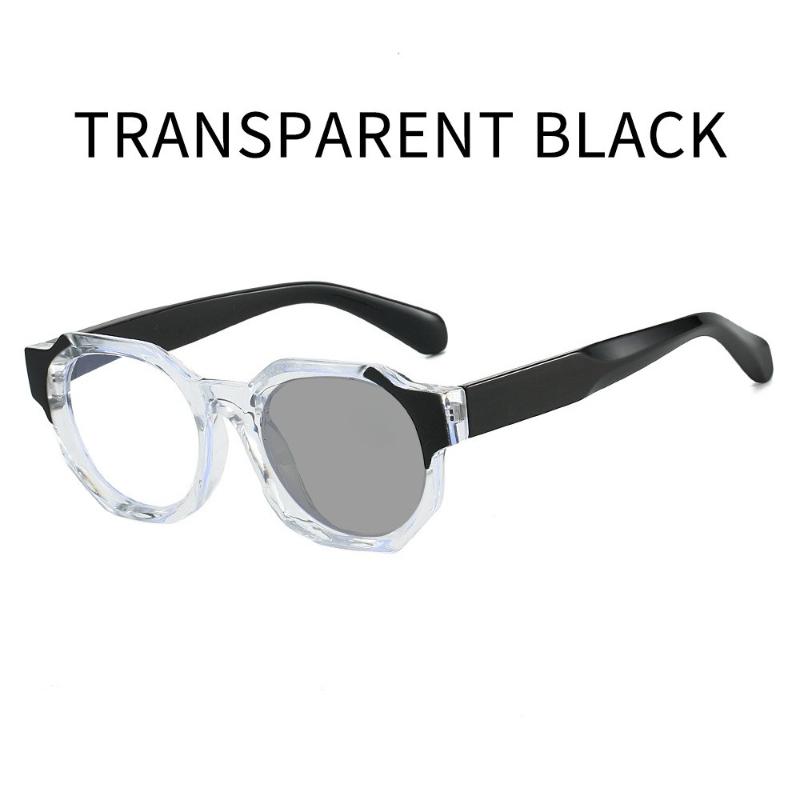 

New Fashion Square Frame Photochromic Reading Glasses Neutral Fashion High-definition Anti-blue Light Glasses for Farsightedness +4