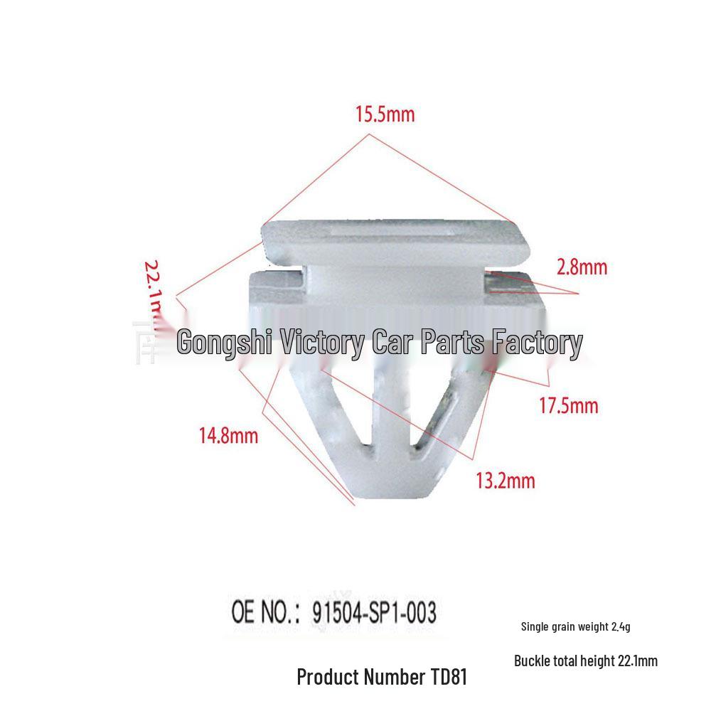 

Honda Trim Panel Clips: Universal Guard Board Skirt Lining Rivets for Decoration and Installation. 10000 pieces