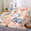 1pc Elephant Name Blanket Lightweight Flannel Throw for Sofa Bed Travel Camping Livingroom Office Couch Chair