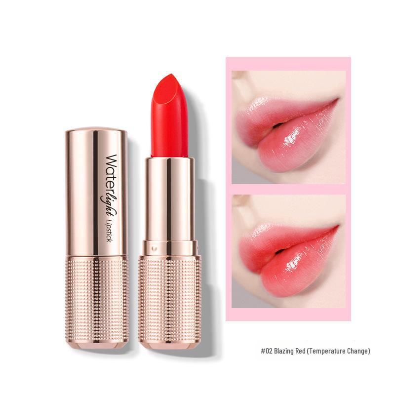 Xuefei Yiren No-Stick, No-Fade Carotene Color-Changing Lipstick - Moisturizing Red Cherry.