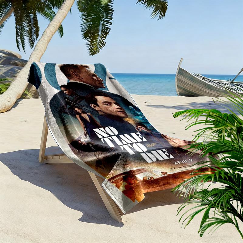 Espionage Elegance Casino Royale Beach Towel Soft Outdoor Camping Absorbent Bath Towel Outdoor Pool Towel Seaside Travel and Vacation Towels Printing