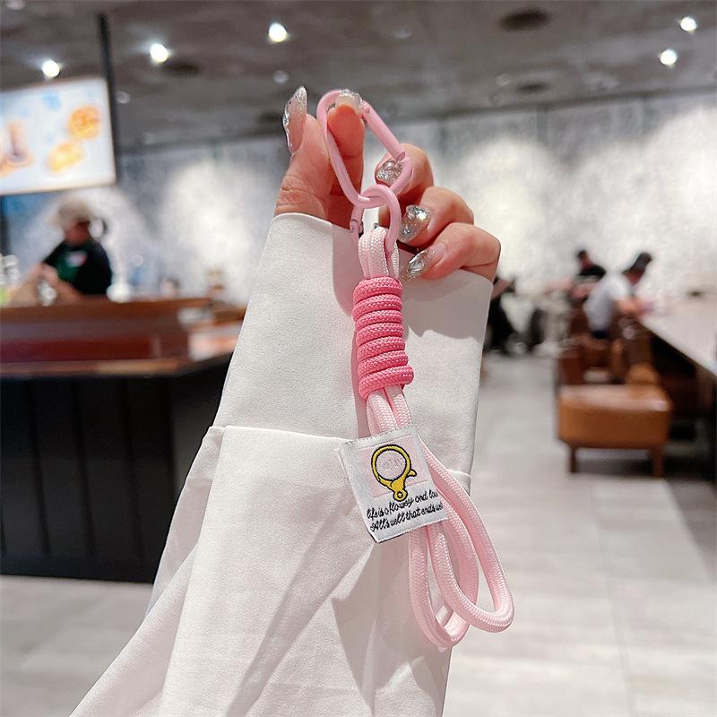 Creative Iridescent Braid Rope Keychain Carabiner Key Ring For Bag Pendant Accessorie Hanging Cord DIY Jewelry Making