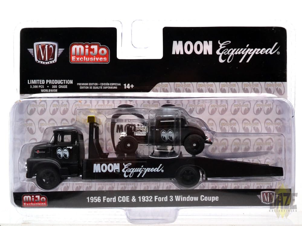 M2 MACHINES 164 Scale MiJo Limited Edition - 1956 Ford COE - 1932 Ford 3-Window Coupe - Mooneyes зелёный