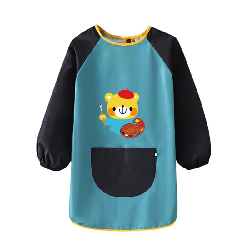 Toddler Bib Cover Painting Apron Coat for Kids Height 100-124cm Water Resistant Polyester, Easy Cleaning