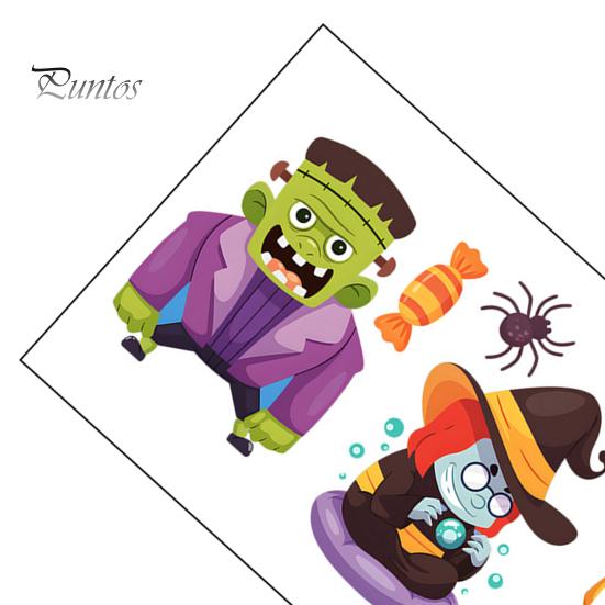 DIY Halloween Window Decorations Static Clings, Cartoon Ghost Pumpkin Witch Monsters Decals, Waterproof Festive Holiday Home Decor Removable
