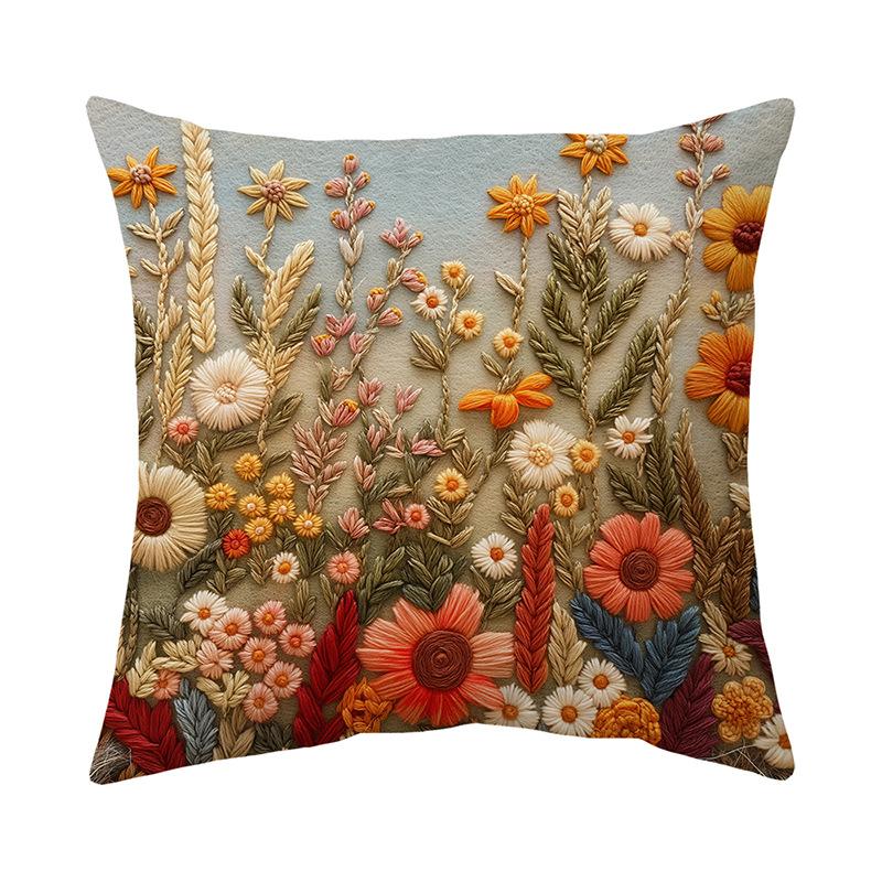 Retro Flower Pillow Cover Bohemian Style Home Living Room Sofa Cushion Cover Cushion