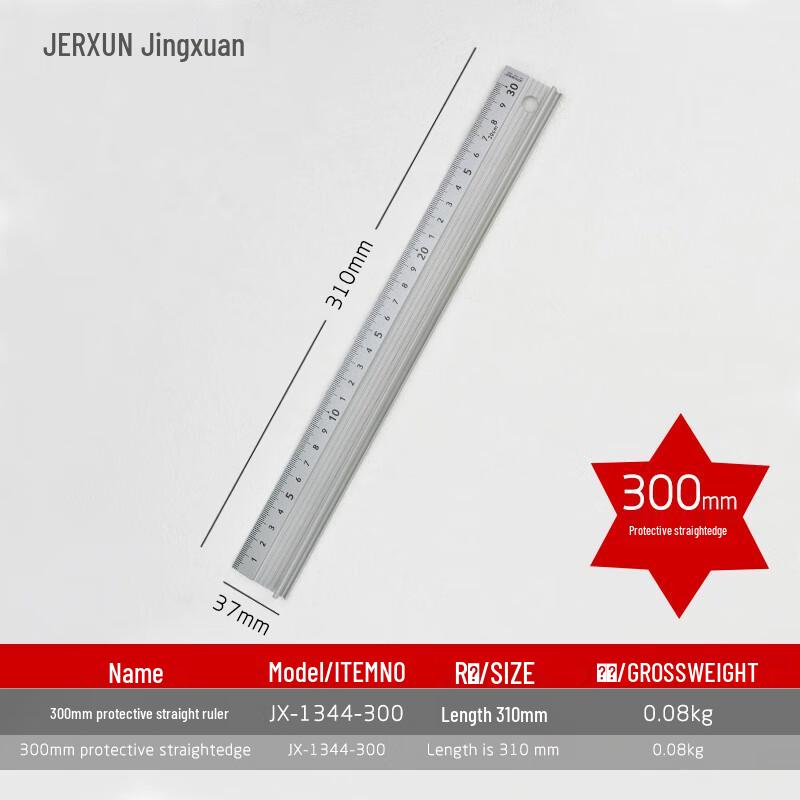 JERXUN Aluminum Safety Ruler