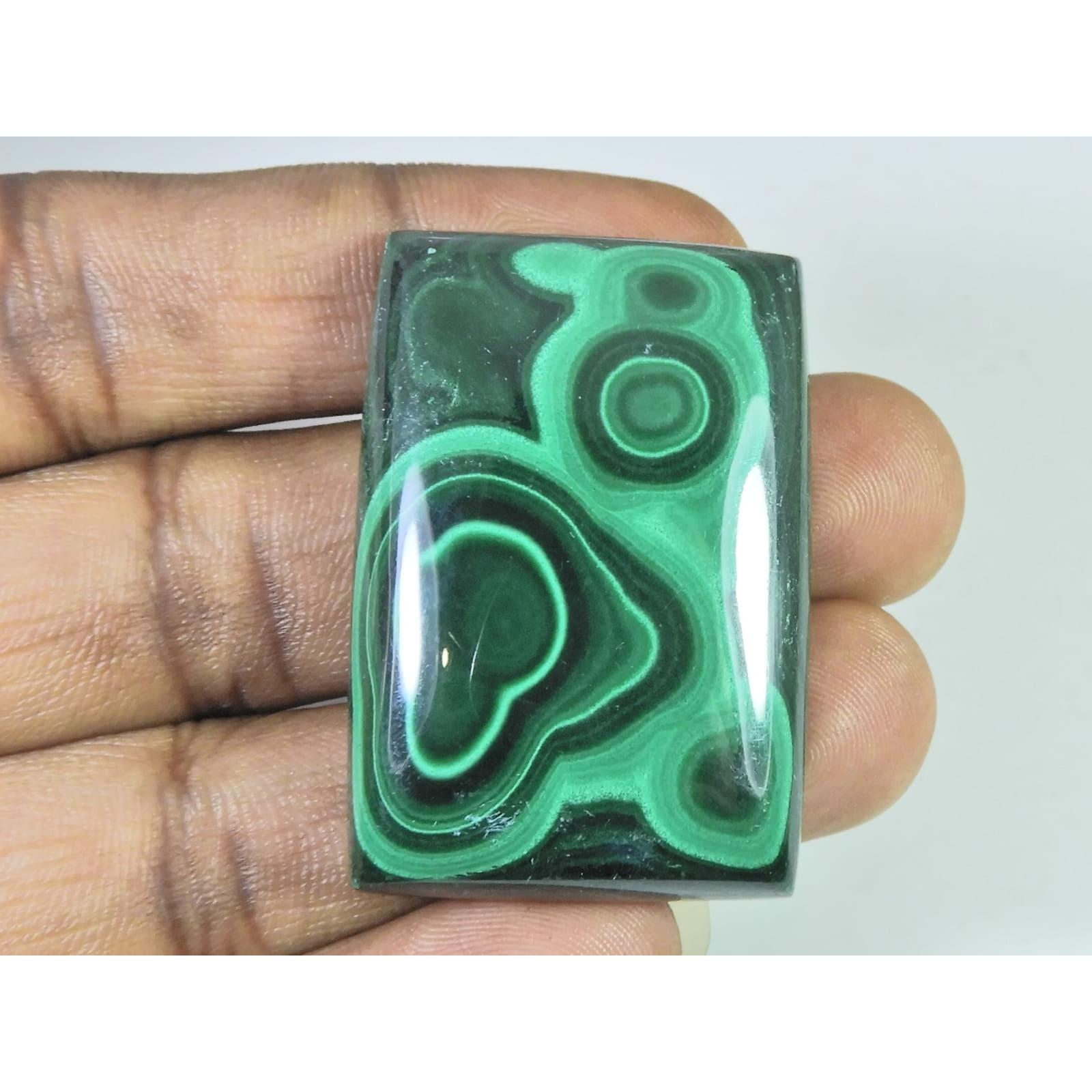 30X45X09 ММ Натуральный Зеленый Малахит Восьмиугольный Кабошон Россыпной Самоцвет 199 Карат. C-1694