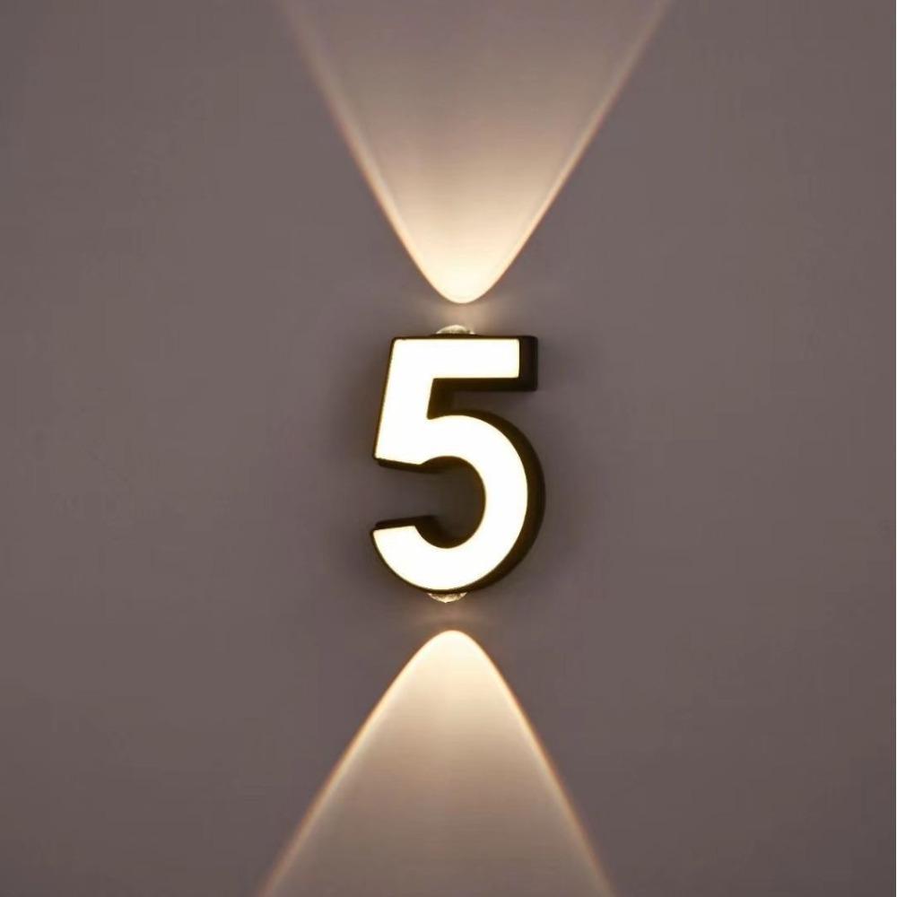 Minimalist Styling Nordic Modern LED Wall Light Simple Geometric Structure Waterproof House Number Plaque Lamp