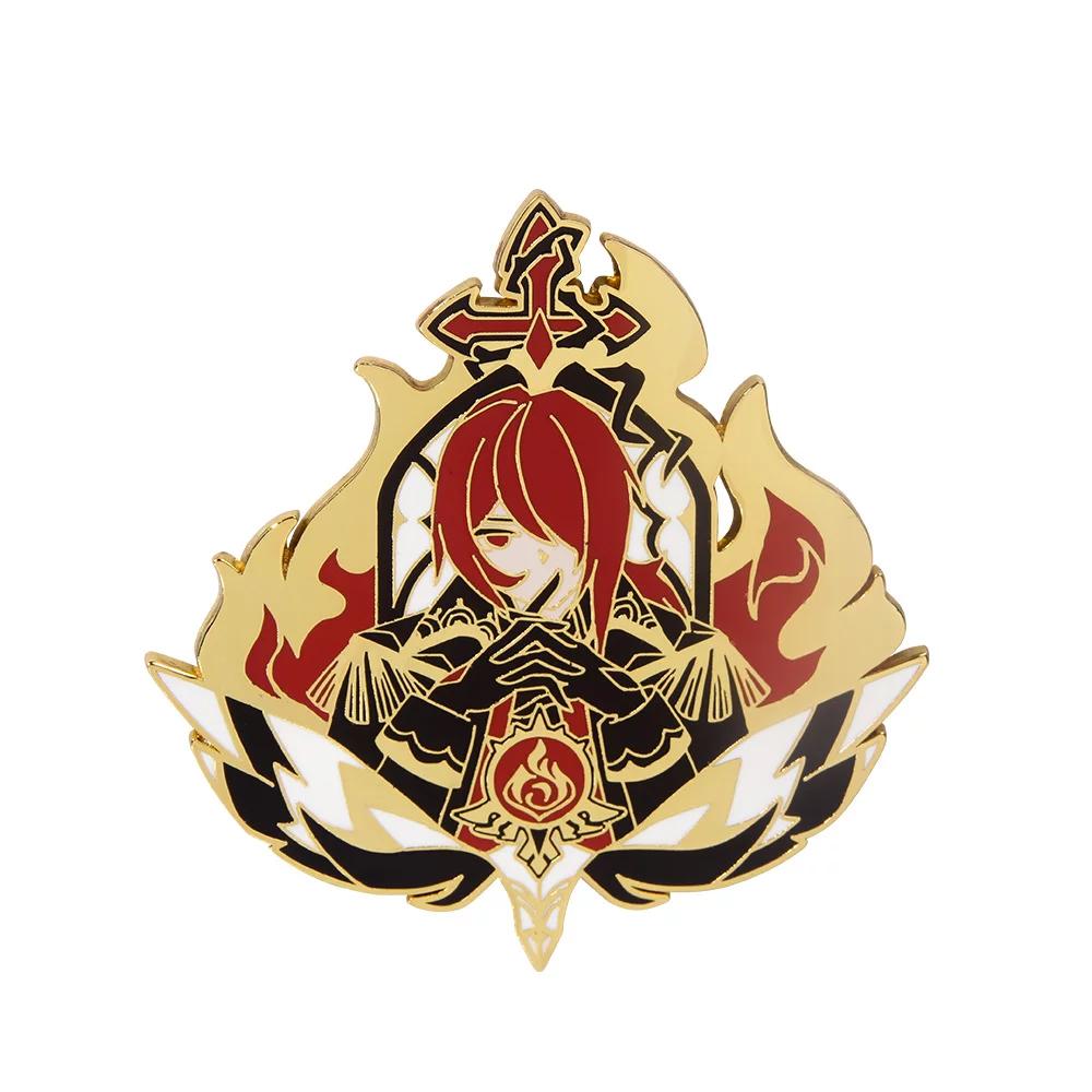 Genshin Impact Enamel Pin Brooch Naganohara Yoimiya Manyo Kamisato Ayaka Gan Yu Medal Brooch Game Fans Collect Badge Jewelry