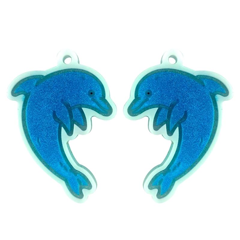 Keychain Silicone Mold Keychain Charms Resin Mold Dolphin Epoxy Resin Casting Molds for DIY Crafts Car Home Decors