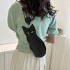 Pu Leather Cat Crossbody Bag Mobile Phone Bag Cartoon Shoulder Bag Cute Animal Chest Bag  Students