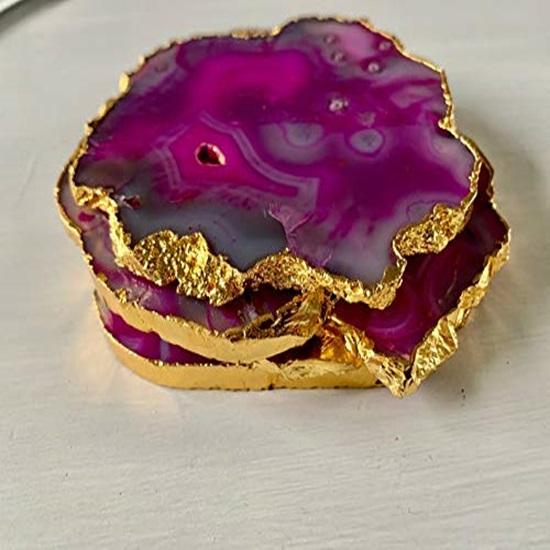 Natural Agate Tea Coaster for Tableware Set of 4 Coasters