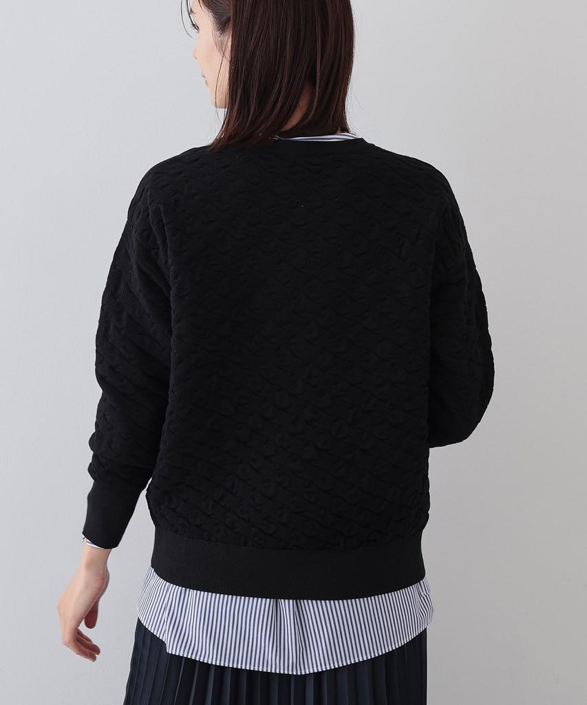 INDIVI Spring Knit Washable Cotton Puffed Jacquard White Size 38 Sweater, Blend, Knit, 12712152, Women's, (001), (M)