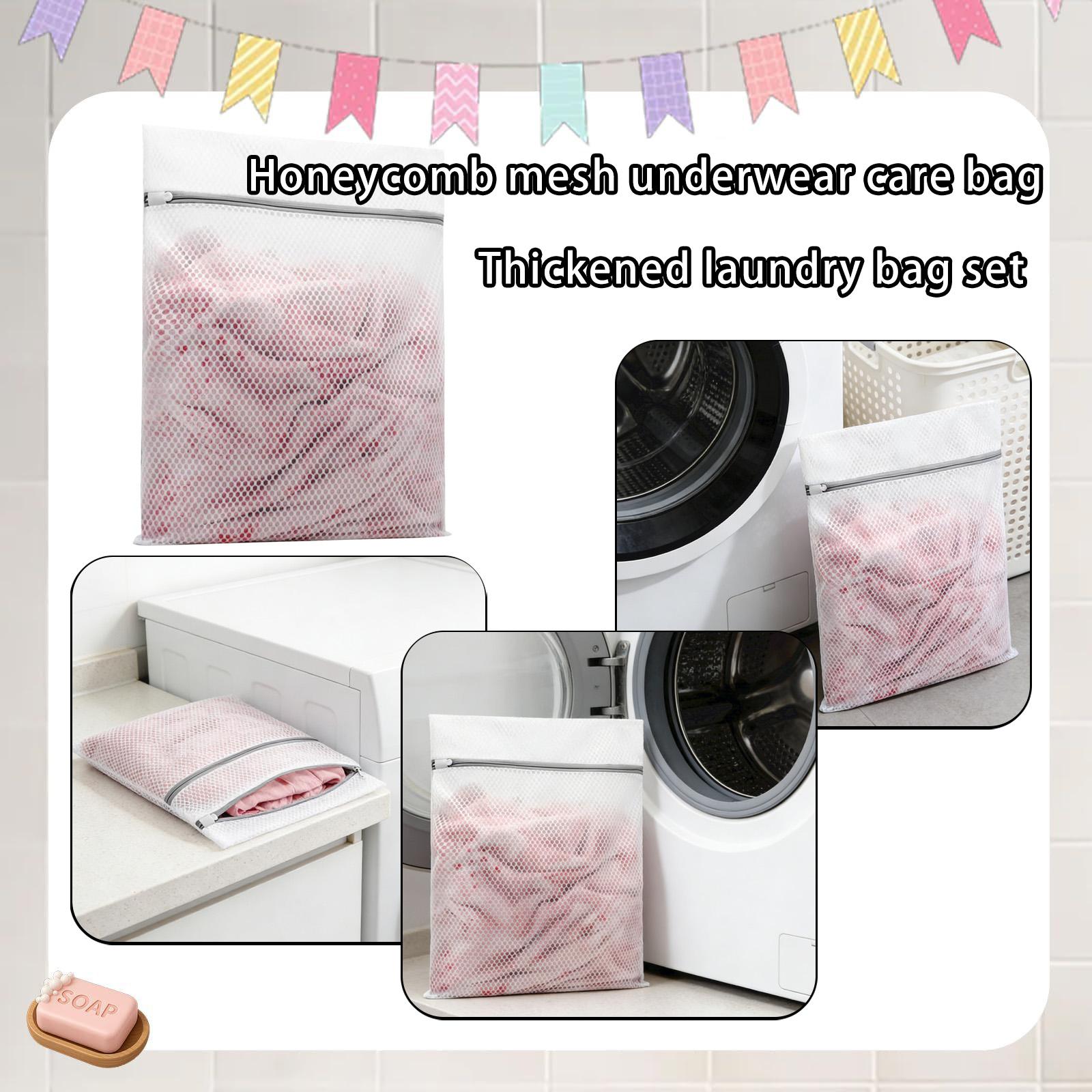 3Pcs Honeycomb Mesh Laundry Bags One Size
