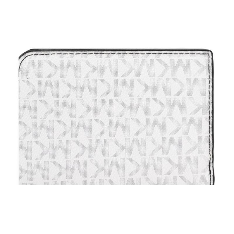 MICHAEL KORS COOPER brand logo coated canvas wallet men's white