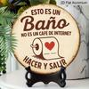 2D Flat 1pc Aluminum Decorative Ornament | Spanish-Style Bathroom Decorative Hanging Ornament | 7.87 inches × 7.87 inches | Ideal for wall decor in