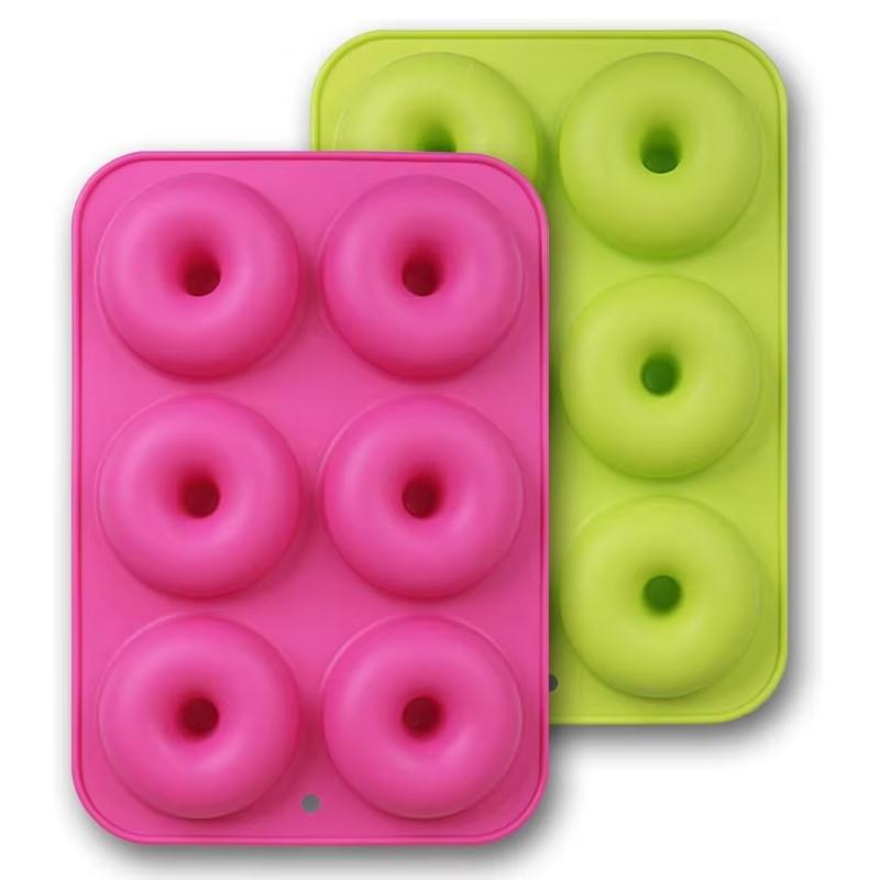 Silikonová forma na formy na koblihy s 6 otvory odolná proti vysokým teplotám, nepřilnavá mini forma na košíčky Nástroj na výrobu forem na pečení v troubě pro kutily