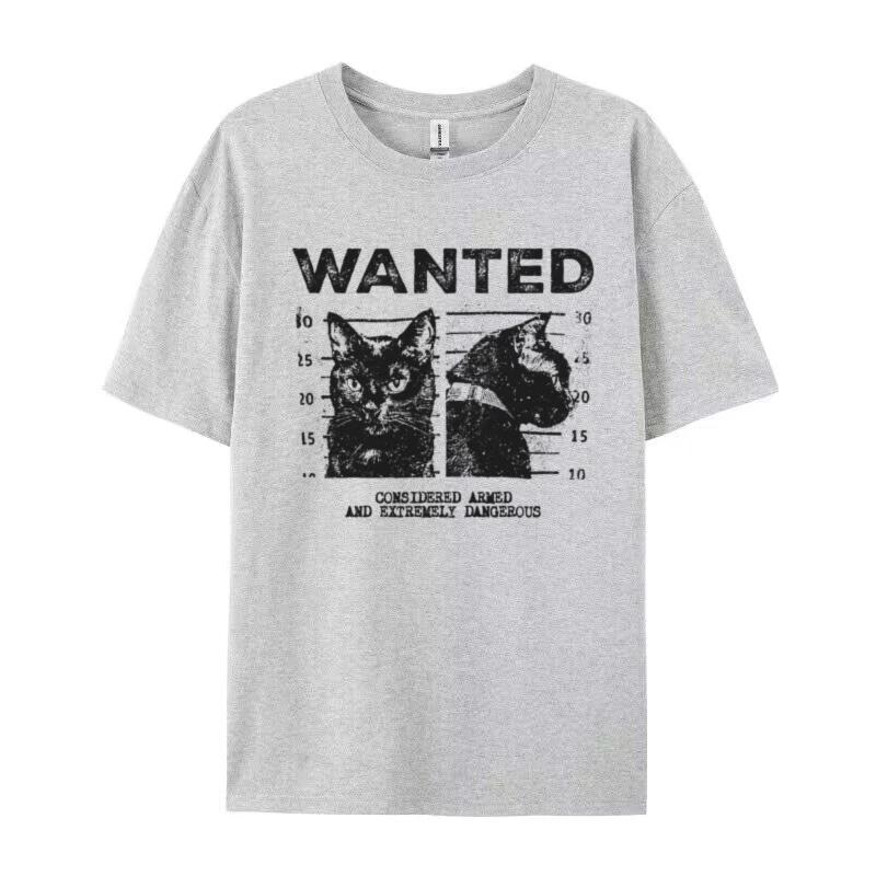 

Funny Meme Cat Graphic Tees Vintage Feline Cute Hippie TShirt Women Loose Short Sleeve Cotton Tops Grunge Female Clothes Y2k S