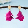 Women's Niche Irregular Petal Tassel Earrings, Exaggerated Light Luxury Design, Personalized High End Jewelry Gifts
