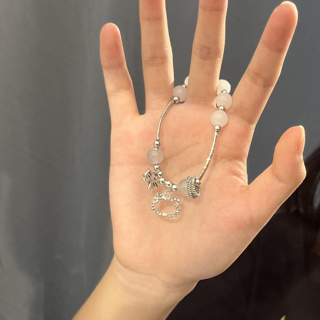 Adorable Kt Cat Charm Bracelet With Heart Shape And Bowknot Perfect Gift For Friends And Girlfriends