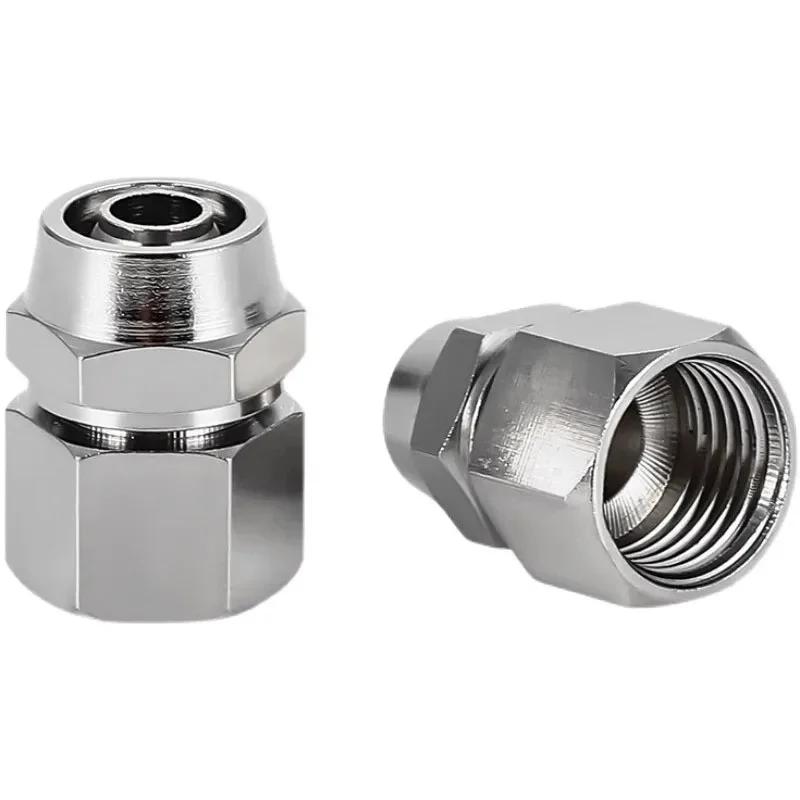Pneumatic Hose Fittings Quick Screw Connector Copper Nickel Plating PF 6 8 10mm Fast Twist Joint Female Thread 1/8 1/4 3/8 1/2