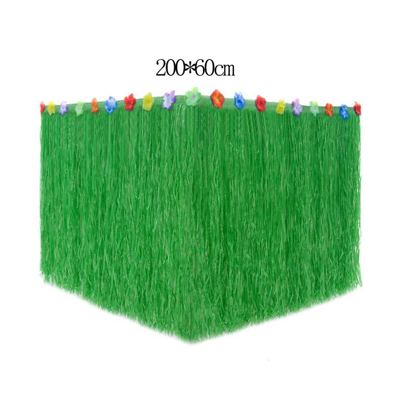 Authentic Grass Table Skirt for Tropical Luau Parties | Hawaiian Hula Skirt Decor Themed Summer Beach Birthday Party Supplies