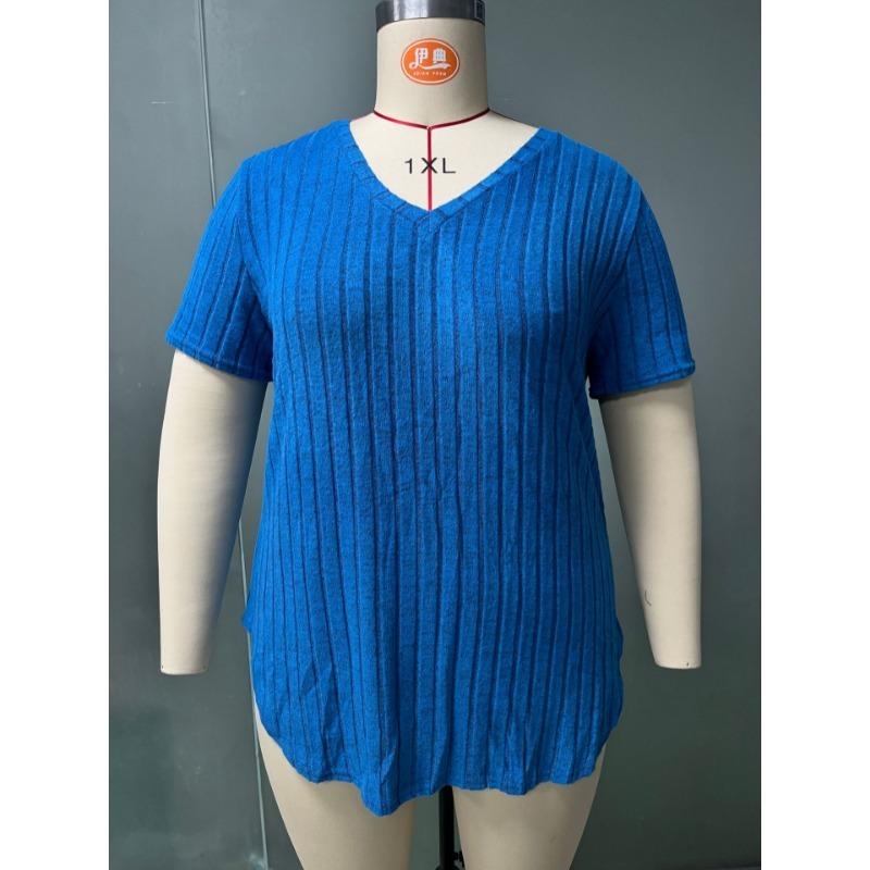Summer Short Sleeve Large Size Women T-shirt Solid Color Loose Casual Office Blouse Women's Clothing Elegant Top Female Simple Shirt